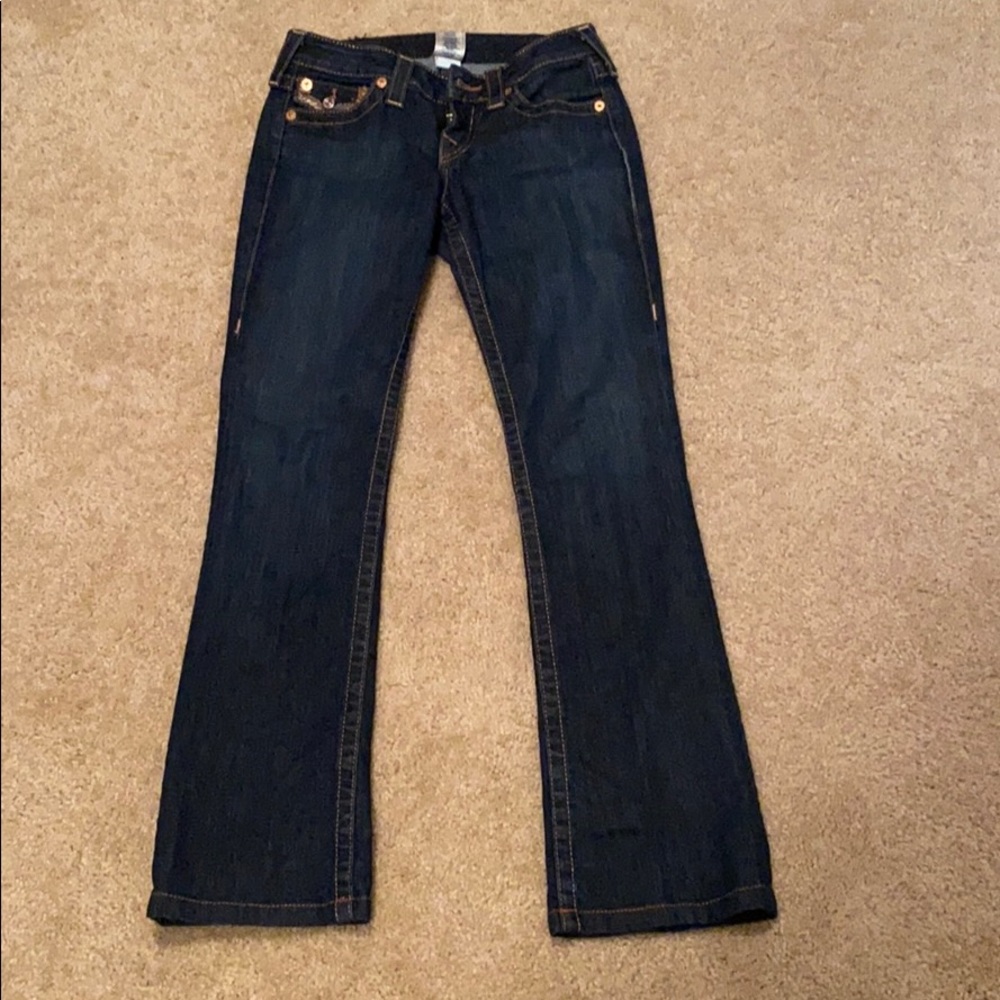 True Religion Dark Wash Straight Leg Jeans